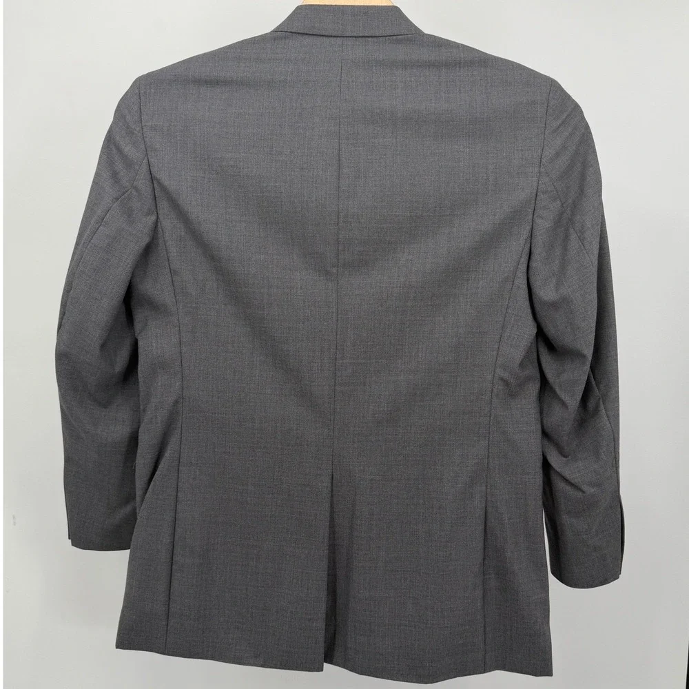 Jos. A.‎ Bank Mens 44L Suit Jacket Grey Two Button Blazer Professional 100% Wool